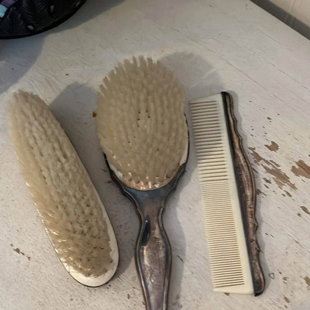 Vintage Silver plate Brush and Comb Set E Gero 75